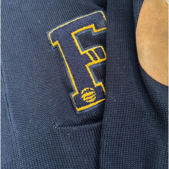 ✨RUGBY RALPH LAUREN Varsity Cotton Knit Shawl Collar Cardigan Sweater Vintage - Picture 4 of 16